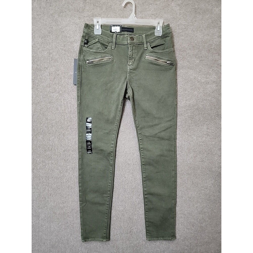 Rock Republic Low Rise Legging Jeans Womens 8 Green Ultra Slim Skinny NEW